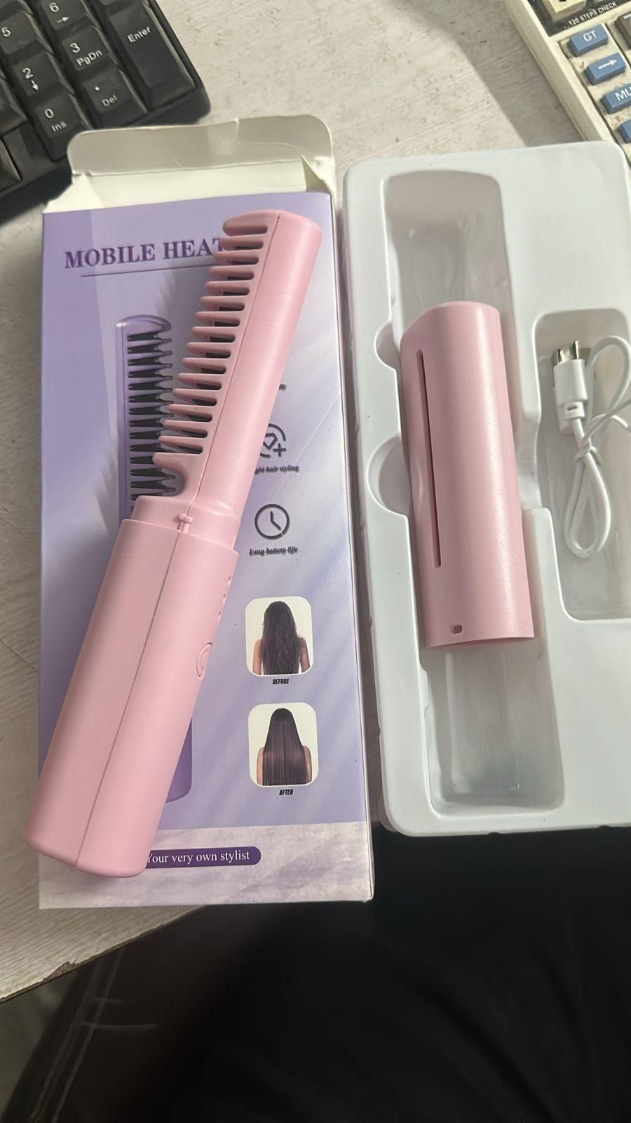 Portable Mini Hair Straightener Cordless Rechargeable Mini Adjustable