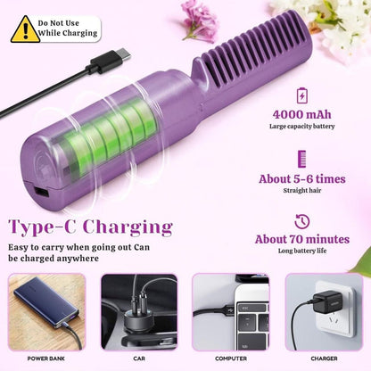 Portable Mini Hair Straightener Cordless Rechargeable Mini Adjustable